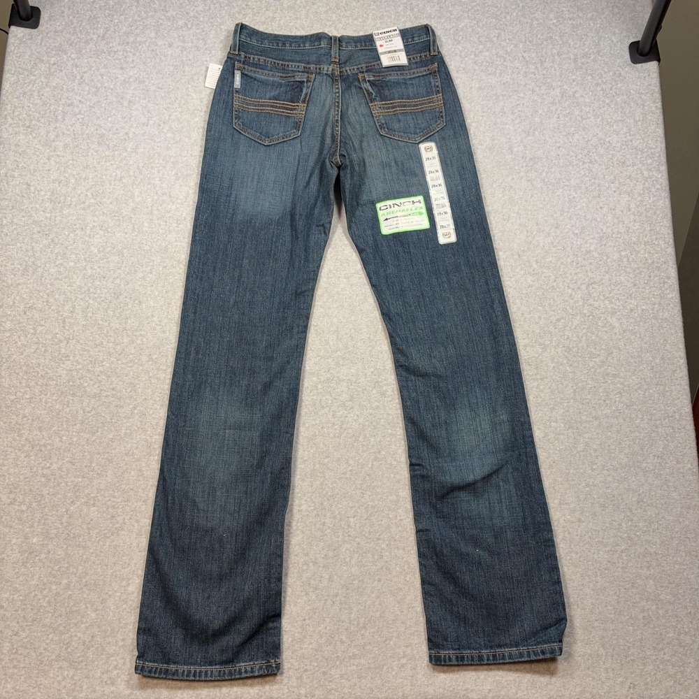 Cinch Silver Label Slim Jeans Mens 28x36 Blue Med Wash Straight Denim MB98034006 - Picture 2 of 12